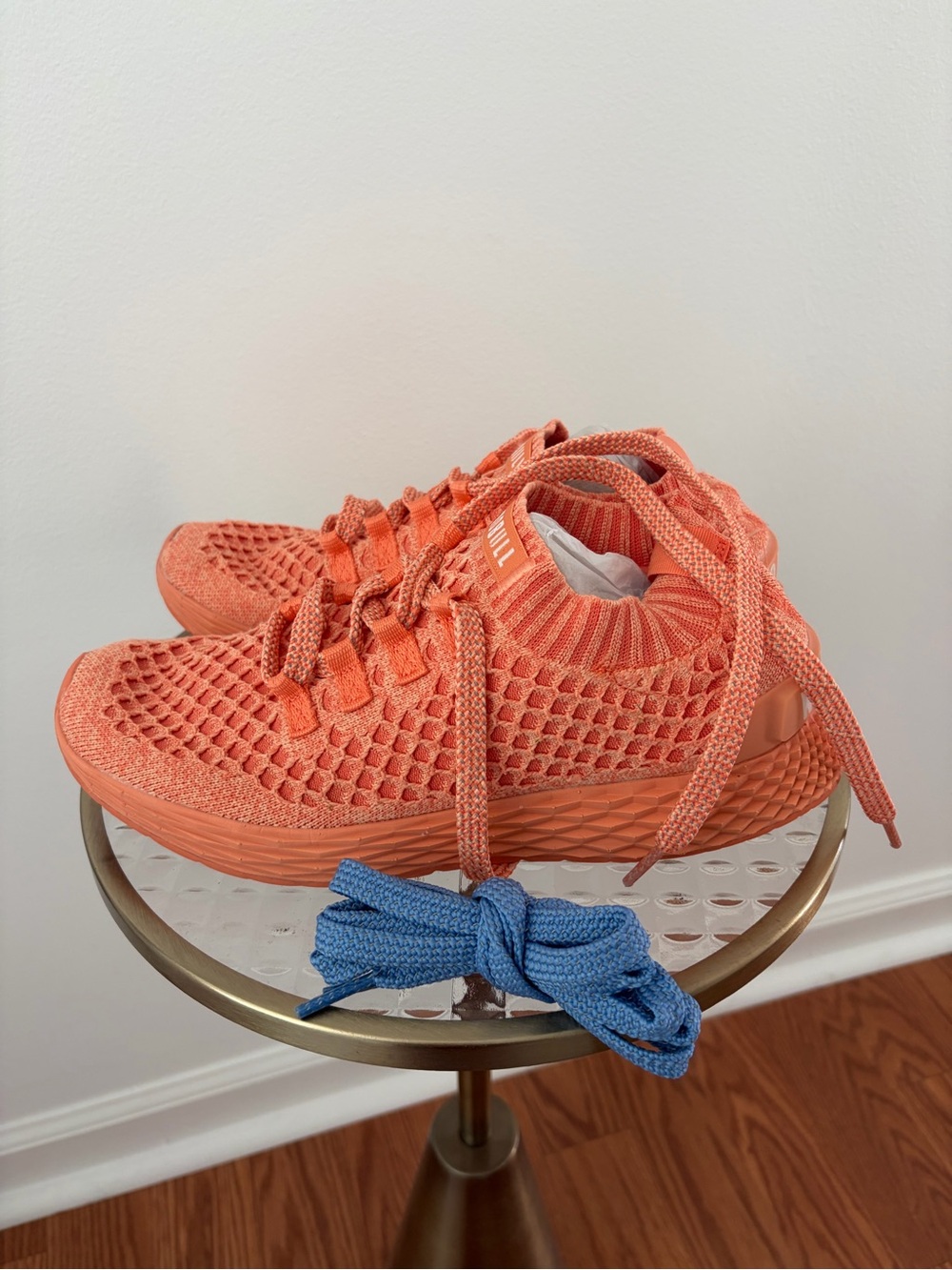 NOBULL Orange Knit Athletic Training Shoes Sneakers with extra New laces